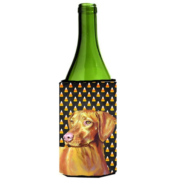 Carolines Treasures Vizsla Candy Corn Halloween Portrait Wine bottle sleeve Hugger - 24 oz. - LH9066LITERK