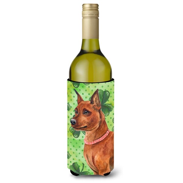 Carolines Treasures Miniature Pinscher St. Patricks Wine Bottle Beverge Insulator Hugger - BB9830LITERK