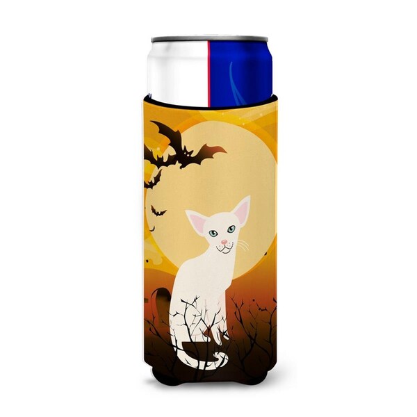 Carolines Treasures Halloween Foreign White Cat Michelob Ultra Hugger for Slim Cans - BB4445MUK