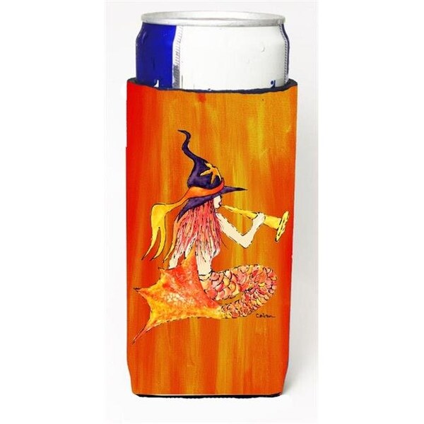 Carolines Treasures Carolines Treasures 8629MUK Mermaid in Witches Hat Halloween Michelob Ultra bottle sleeves for slim cans 12 oz. - 8629MUK