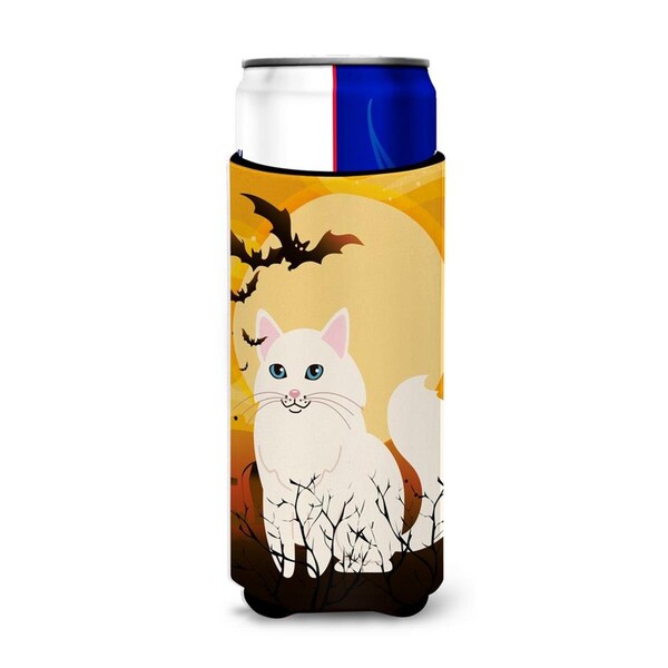 Carolines Treasures Halloween Turkish Angora Cat Michelob Ultra Hugger for Slim Cans - BB4438MUK