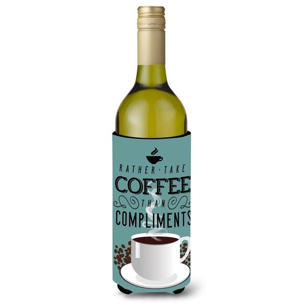 Carolines Treasures Rather have Coffee Sign Wine Bottle Beverge Insulator Hugger - BB5402LITERK