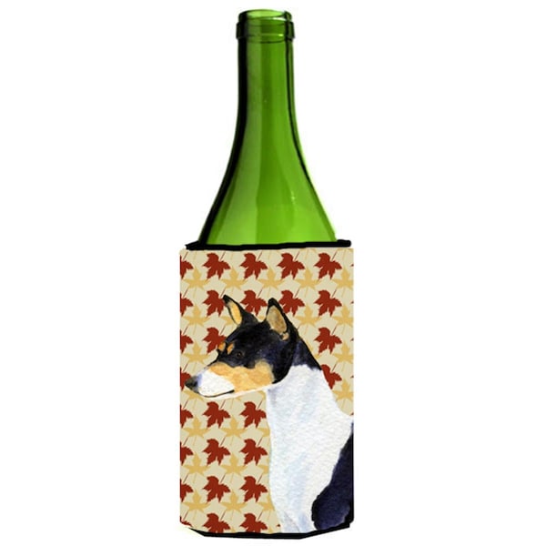 Carolines Treasures Basenji Fall Leaves Portrait Wine Bottle   Hugger - 24 oz. - SS4342LITERK