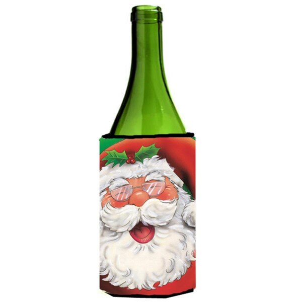 Carolines Treasures Jolly Santa Claus Wine Bottle Can cooler Hugger - AAH7262LITERK