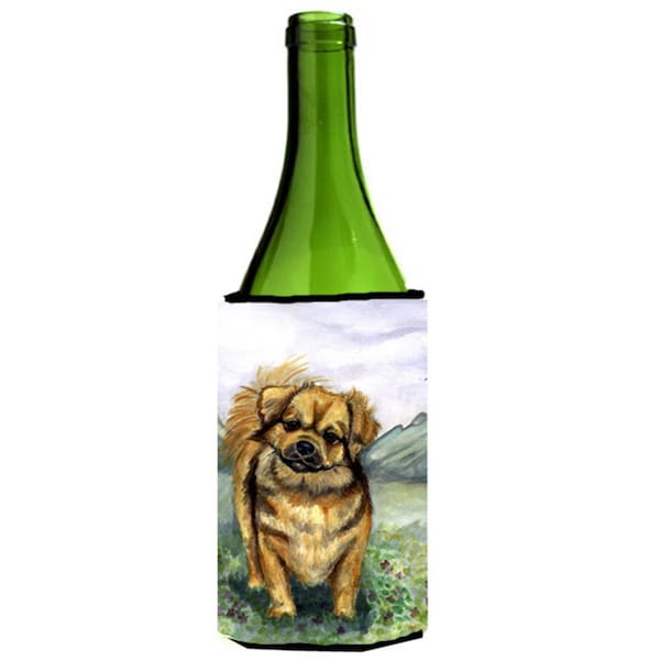 Carolines Treasures Tibetan Spaniel Wine bottle sleeve Hugger 24 oz. - 7075LITERK