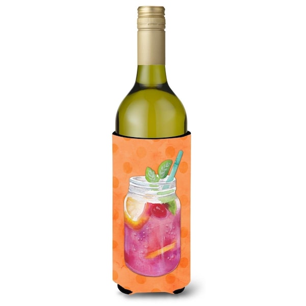 Carolines Treasures Mason Jar Cocktail Orange Polkadot Wine Bottle Beverge Insulator Hugger - BB8253LITERK