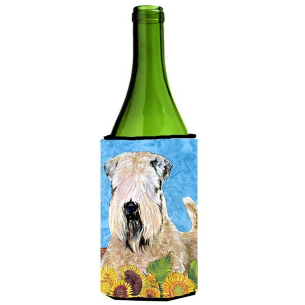 Carolines Treasures Wheaten Terrier Soft Coated In Summer Flowers Wine bottle sleeve Hugger - 24 oz. - SS4121LITERK