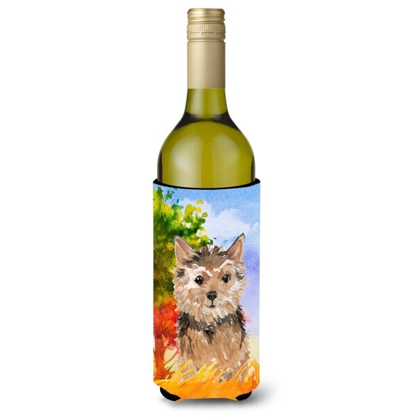 Carolines Treasures Fall Norwich Terrier Wine Bottle Beverage Insulator Hugger - CK1936LITERK