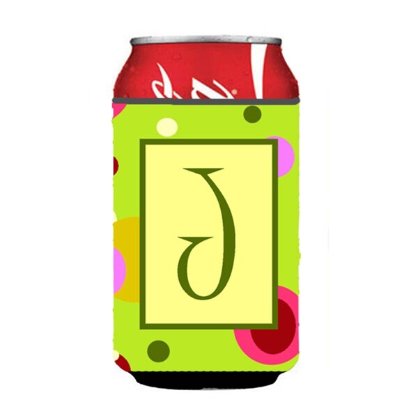 Carolines Treasures Letter J Initial Monogram - Green Can or Bottle  Hugger - CJ1010-JCC