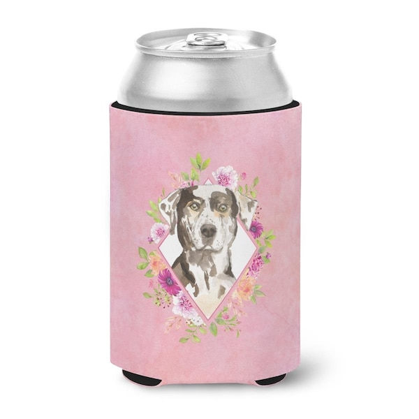 Carolines Treasures Catahoula Leopard Dog Pink Flowers Can or Bottle Hugger - CK4249CC