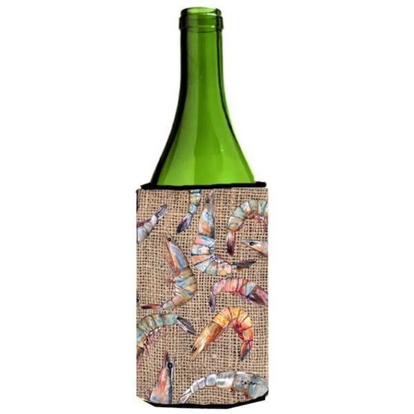 Carolines Treasures Shrimp On Faux Burlap Wine bottle sleeve Hugger - 24 oz. - 8738LITERK