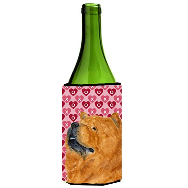 Carolines Treasures Chow Chow Hearts Love And Valentines Day Wine bottle sleeve Hugger - SS4502LITERK