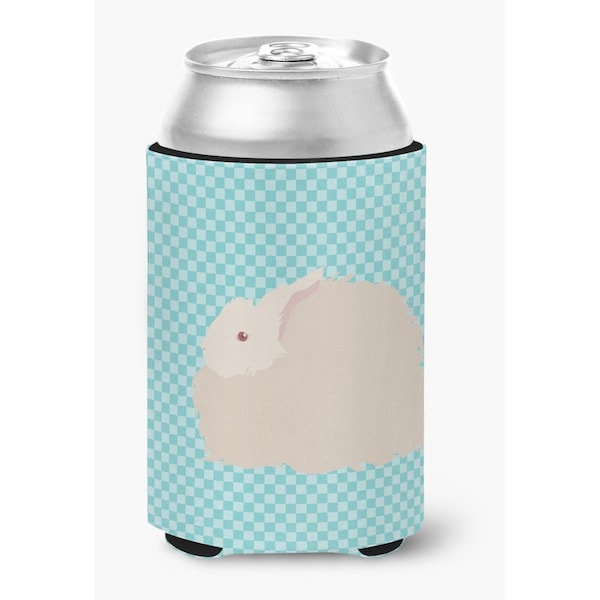 Carolines Treasures Fluffy Angora Rabbit Blue Check Can or Bottle Hugger - BB8133CC