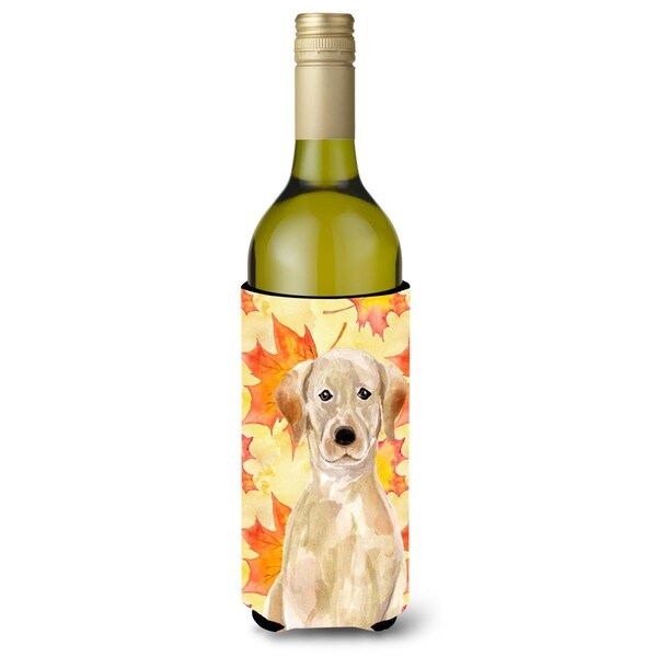 Carolines Treasures Yellow Labrador Fall Wine Bottle Beverge Insulator Hugger - BB9506LITERK