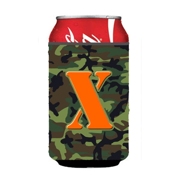 Carolines Treasures Letter X Initial Monogram - Camo Green Can Or Bottle  Hugger - CJ1030-XCC