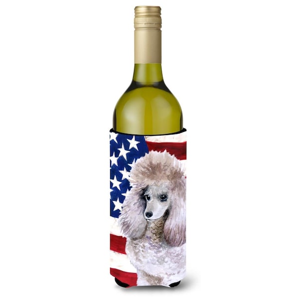 Carolines Treasures Poodle Patriotic Wine Bottle Beverge Insulator Hugger - BB9665LITERK