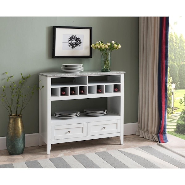 Repartir Wood & Marble Wine Rack - White - RE2438310