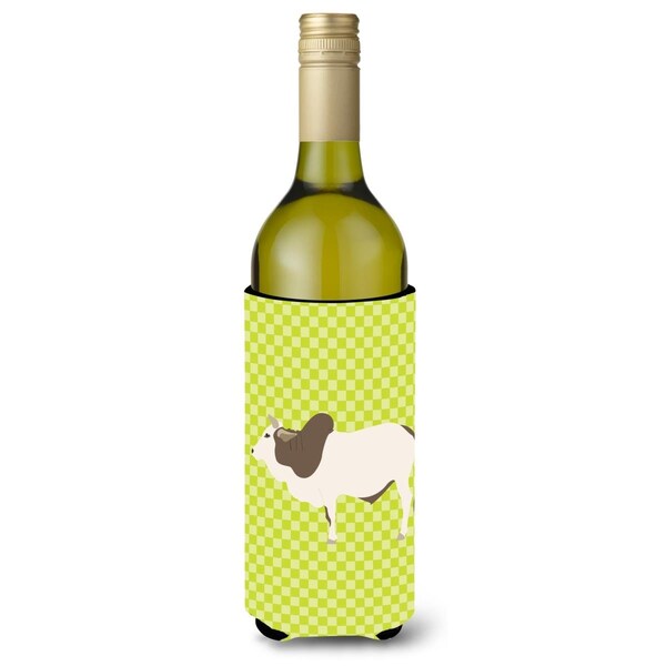 Carolines Treasures Malvi Cow Green Wine Bottle Beverge Insulator Hugger - BB7656LITERK