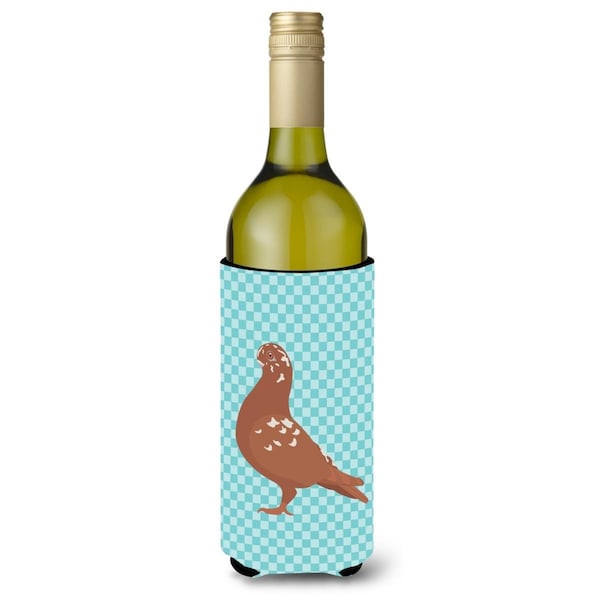 Carolines Treasures African Owl Pigeon Blue Check Wine Bottle Beverge Insulator Hugger - BB8127LITERK