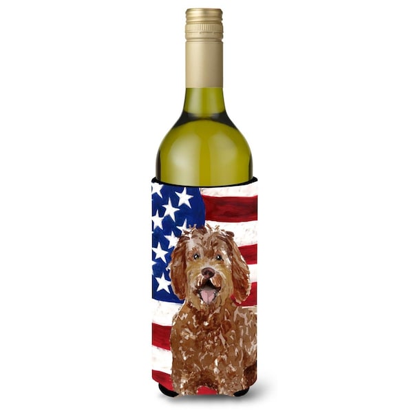 Carolines Treasures Patriotic USA Labradoodle Wine Bottle Beverge Insulator Hugger - CK1726LITERK