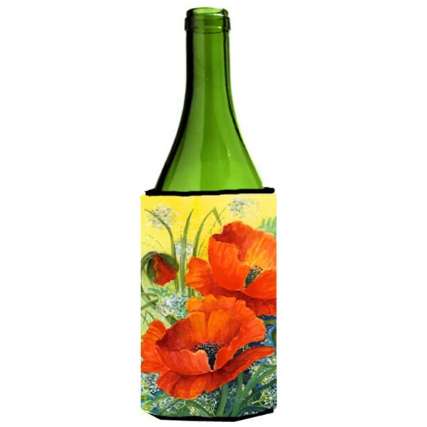 Carolines Treasures Poppies by Maureen Bonfield Wine Bottle Can cooler Hugger - BMBO0946LITERK