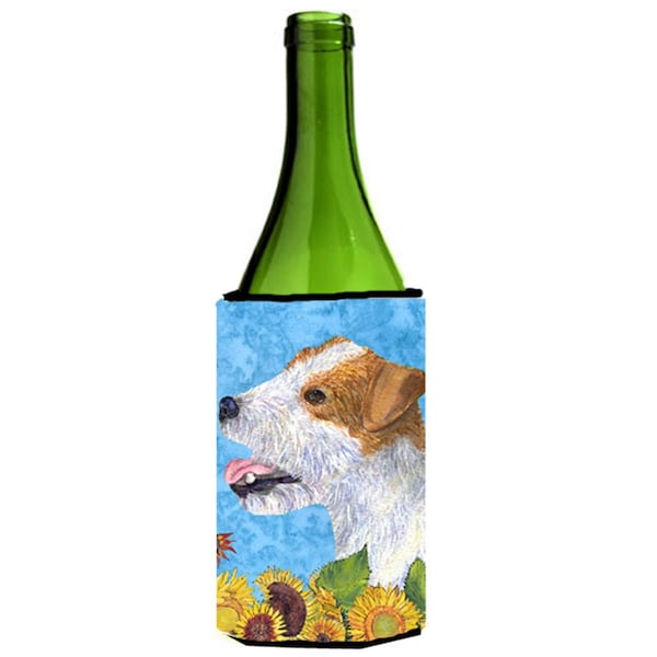 Carolines Treasures Jack Russell Terrier In Summer Flowers Wine bottle sleeve Hugger - 24 oz. - SS4137LITERK