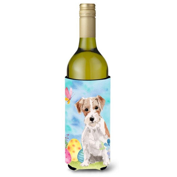 Carolines Treasures Wire Hair Jack Russell Easter Wine Bottle Beverge Insulator Hugger - BB9613LITERK
