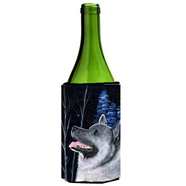 Carolines Treasures Starry Night Norwegian Elkhound Wine bottle sleeve Hugger - SS8398LITERK