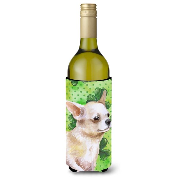 Carolines Treasures Chihuahua Leg Up St. Patricks Wine Bottle Beverge Insulator Hugger - BB9871LITERK