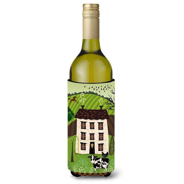 Carolines Treasures Folk Art Country House Wine Bottle Beverge Insulator Hugger - VHA3024LITERK