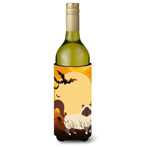 Carolines Treasures Halloween Birman Cat Wine Bottle Beverge Insulator Hugger - BB4441LITERK