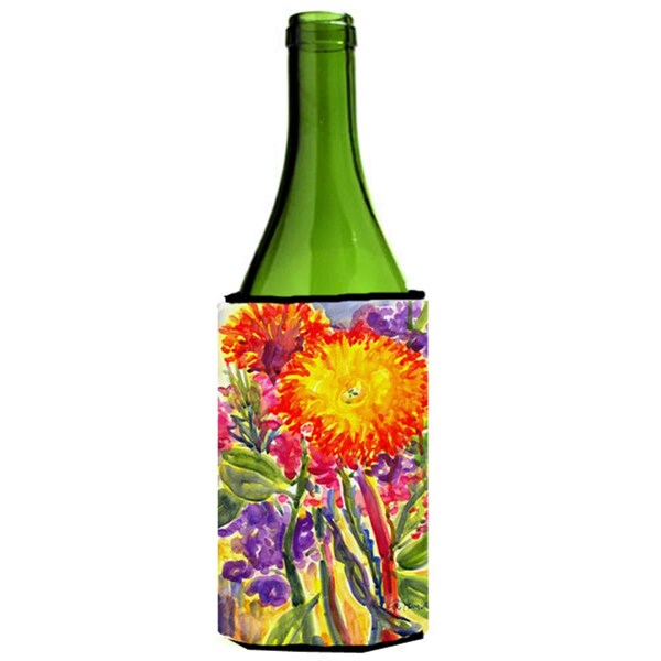Carolines Treasures Flower - Aster Wine Bottle   Hugger - 24 oz. - 6077LITERK