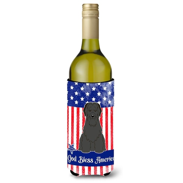 Carolines Treasures Patriotic USA Briard Black Wine Bottle Beverge Insulator Hugger - BB3076LITERK