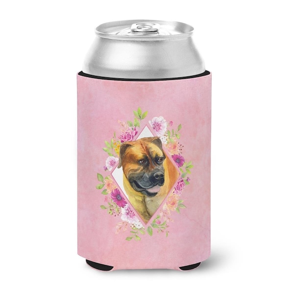Carolines Treasures Borboel Mastiff Pink Flowers Can or Bottle Hugger - CK4121CC