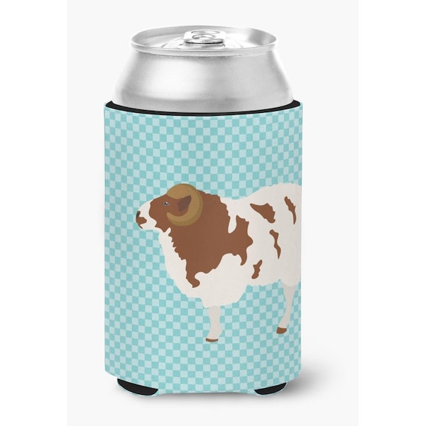Carolines Treasures Jacob Sheep Blue Check Can or Bottle Hugger - BB8149CC