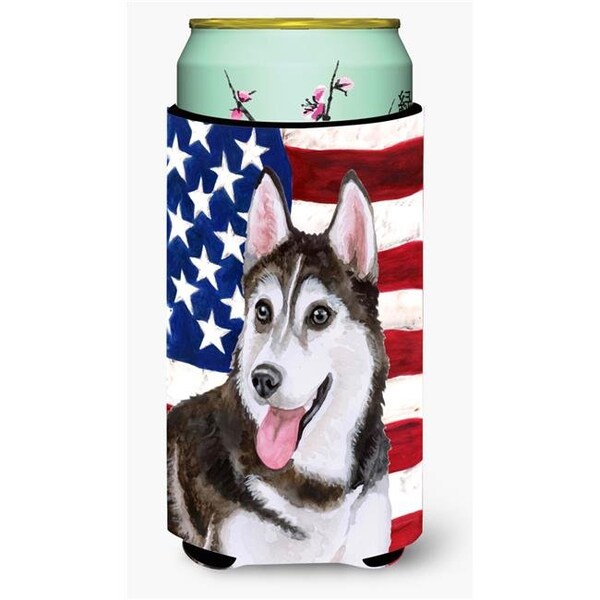 Carolines Treasures Carolines Treasures BB9712TBC Siberian Husky No.2 Patriotic Tall Boy Beverage Insulator Hugger - BB9712TBC