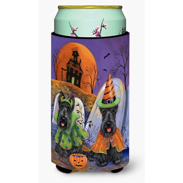 Carolines Treasures 22-24 oz Scottie Halloween Haunted House Tall Boy Hugger - PPP3177TBC
