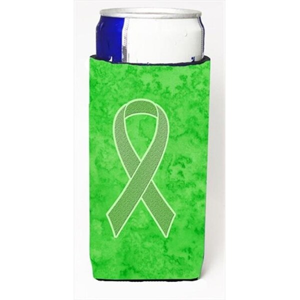 Carolines Treasures Carolines Treasures AN1212MUK Lime Green Ribbon for Lymphoma Cancer Awareness Michelob Ultra bottle sleeves for slim cans  12 Oz. - AN1212MUK