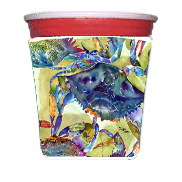 Carolines Treasures Crab All Over Red Solo Cup bottle sleeve Hugger - 8512RSC