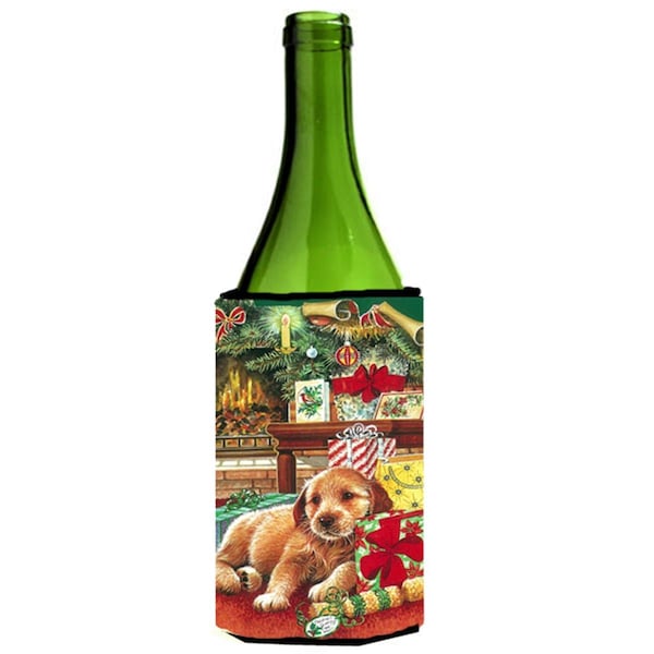 Carolines Treasures Christmas Puppy Wine Bottle Can cooler Hugger - APH7552LITERK