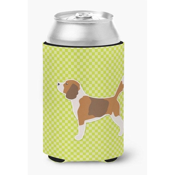 Carolines Treasures Beagle Checkerboard Green Can or Bottle Hugger - BB3810CC