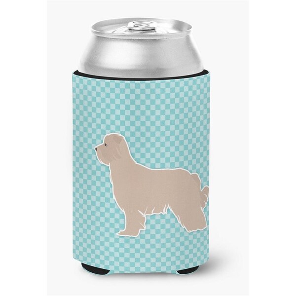 Carolines Treasures Pyrenean Shepherd Checkerboard Blue Can or Bottle Hugger - BB3718CC