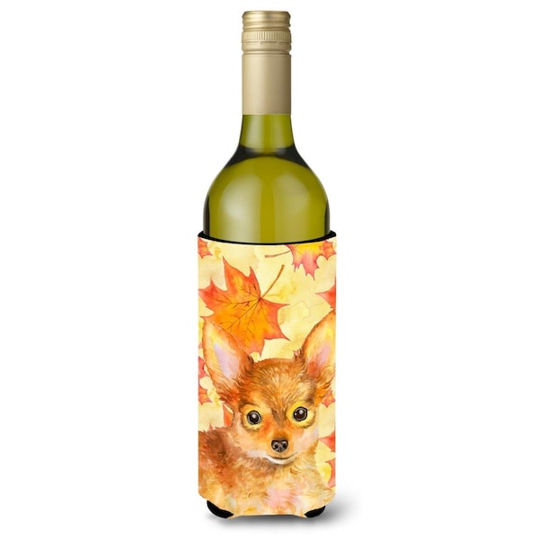 Carolines Treasures Toy Terrier Fall Wine Bottle Beverge Insulator Hugger - BB9983LITERK