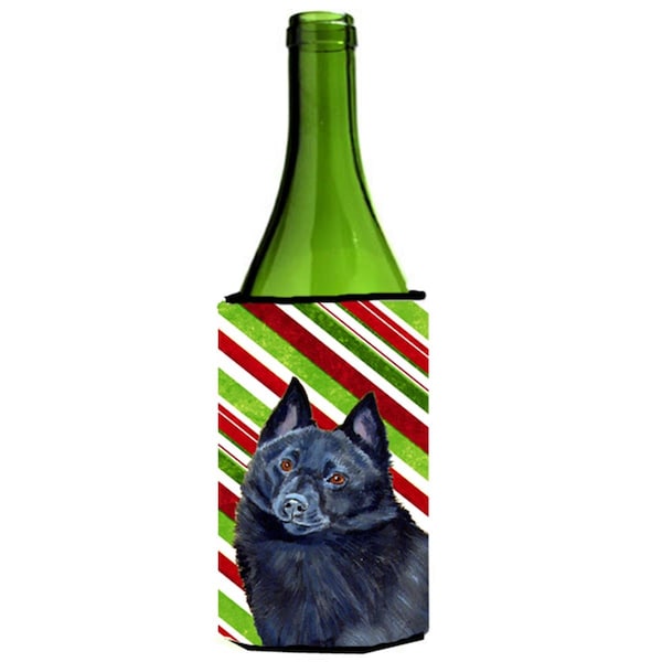 Carolines Treasures Schipperke Candy Cane Holiday Christmas Wine bottle sleeve Hugger - 24 oz. - LH9249LITERK