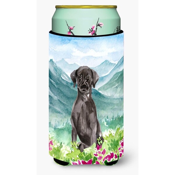 Carolines Treasures Mountian Flowers Black Lab Tall Boy Beverage Insulator Hugger - CK1992TBC