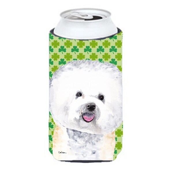 Carolines Treasures Bichon Frise St. Patricks Day Shamrock Portrait Tall Boy bottle sleeve Hugger 22 to 24 oz. - SC9282TBC