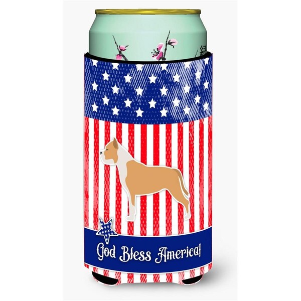 Carolines Treasures USA Patriotic Staffordshire Bull Terrier Tall Boy Beverage Insulator Hugger - BB3354TBC