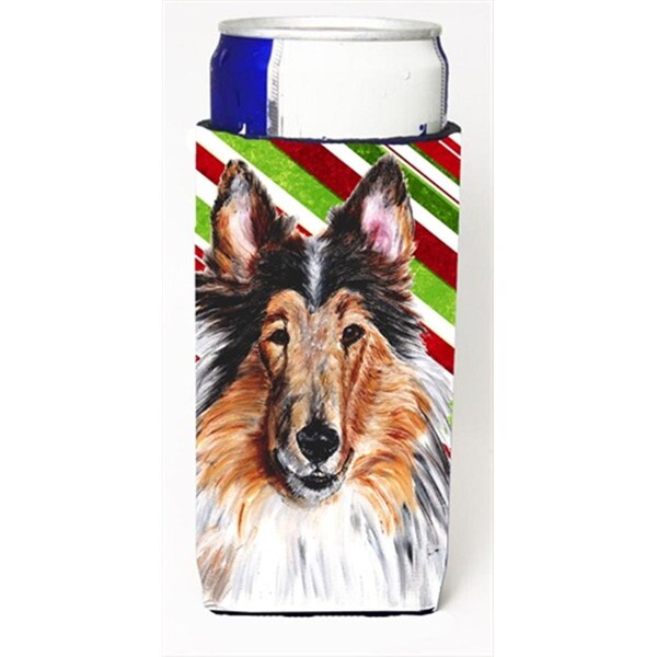 Carolines Treasures Collie Candy Cane Christmas Michelob Ultra bottle sleeves Slim Cans  12 Oz. - SC9790MUK