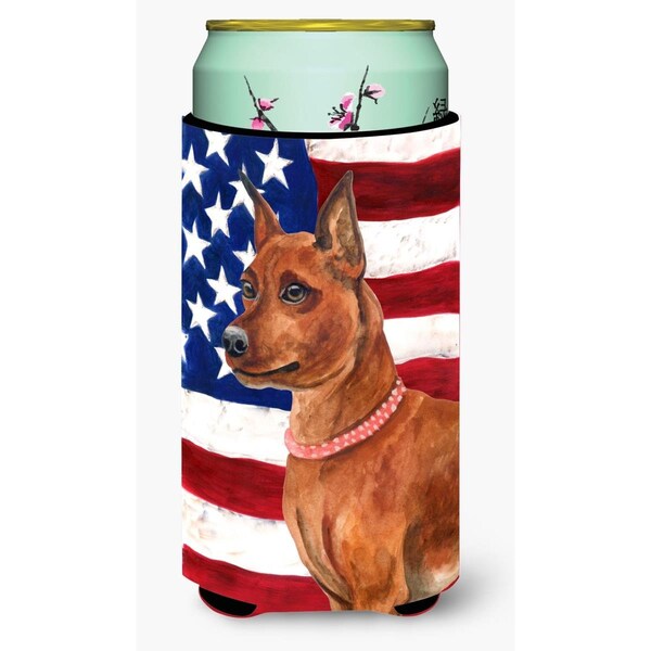 Carolines Treasures Miniature Pinscher Patriotic Tall Boy Beverage Insulator Hugger - BB9656TBC