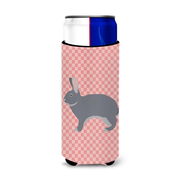 Carolines Treasures Giant Chinchilla Rabbit Pink Check Michelob Ultra Hugger for Slim Cans - BB7966MUK